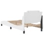 Estructura de cama con cabecero cuero sintético blanco 90x200cm de vidaXL, Camas y somieres - Ref: Foro24-3208157, Precio: 14...