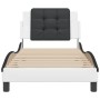 Estructura de cama con cabecero cuero sintético blanco y negro de vidaXL, Camas y somieres - Ref: Foro24-3208169, Precio: 143...