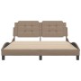 Estructura de cama cabecero cuero sintético capuchino 160x200cm de vidaXL, Camas y somieres - Ref: Foro24-3208195, Precio: 21...