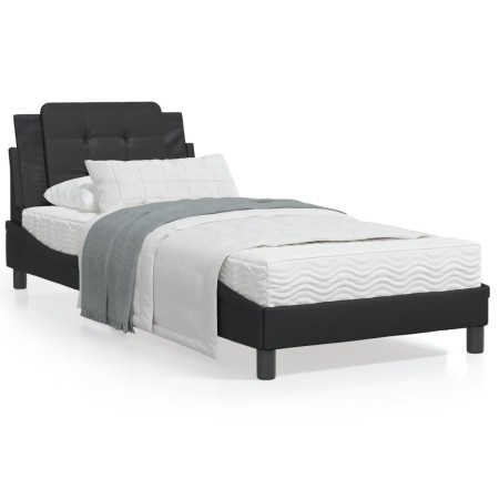 Cama con colchón cuero sintético negro 90x200 cm de vidaXL, Camas y somieres - Ref: Foro24-3208838, Precio: 257,68 €, Descuen...
