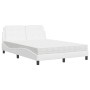 Cama con colchón cuero sintético blanco 140x200 cm de vidaXL, Camas y somieres - Ref: Foro24-3208867, Precio: 407,92 €, Descu...