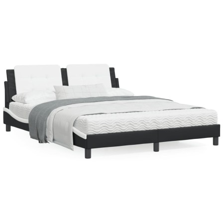 Cama con colchón cuero sintético negro y blanco 160x200 cm de vidaXL, Camas y somieres - Ref: Foro24-3208878, Precio: 402,86 ...
