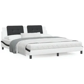 Cama con colchón cuero sintético blanco y negro 180x200 cm de vidaXL, Camas y somieres - Ref: Foro24-3208886, Precio: 420,50 ...