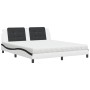 Cama con colchón cuero sintético blanco y negro 180x200 cm de vidaXL, Camas y somieres - Ref: Foro24-3208886, Precio: 427,34 ...