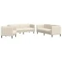 3-piece sofa set in cream fabric by vidaXL, Sofas - Ref: Foro24-3209236, Price: 852,78 €, Discount: %