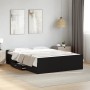 Cama con cajones madera de ingeniería negro 135x190 cm de vidaXL, Camas y somieres - Ref: Foro24-3280315, Precio: 148,21 €, D...