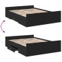 Cama con cajones madera de ingeniería negro 135x190 cm de vidaXL, Camas y somieres - Ref: Foro24-3280315, Precio: 148,21 €, D...