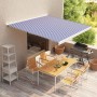 Toldo de carrete motorizado azul y blanco 350x250 cm de vidaXL, Toldos - Ref: Foro24-3052656, Precio: 941,61 €, Descuento: %