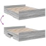 Cama con cajones madera ingeniería gris Sonoma 160x200 cm de vidaXL, Camas y somieres - Ref: Foro24-3280284, Precio: 157,22 €...