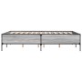 Estructura cama madera ingeniería metal gris Sonoma 140x200 cm de vidaXL, Camas y somieres - Ref: Foro24-3279800, Precio: 149...
