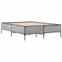 Estructura cama madera ingeniería metal gris Sonoma 140x200 cm de vidaXL, Camas y somieres - Ref: Foro24-3279800, Precio: 149...