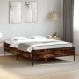 Estructura cama madera ingeniería metal roble ahumado 140x200cm de vidaXL, Camas y somieres - Ref: Foro24-3279799, Precio: 14...