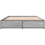 Estructura cama madera ingeniería metal gris Sonoma 150x200 cm de vidaXL, Camas y somieres - Ref: Foro24-3279840, Precio: 131...