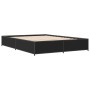 Estructura de cama madera de ingeniería y metal negro 150x200cm de vidaXL, Camas y somieres - Ref: Foro24-3279837, Precio: 13...
