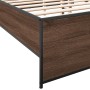 Estructura cama madera ingeniería metal marrón roble 120x190 cm de vidaXL, Camas y somieres - Ref: Foro24-3279911, Precio: 13...