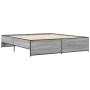 Estructura cama madera ingeniería metal gris Sonoma 180x200 cm de vidaXL, Camas y somieres - Ref: Foro24-3279875, Precio: 156...