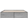 Estructura cama madera ingeniería metal gris Sonoma 180x200 cm de vidaXL, Camas y somieres - Ref: Foro24-3279875, Precio: 156...