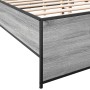 Estructura cama madera ingeniería metal gris Sonoma 180x200 cm de vidaXL, Camas y somieres - Ref: Foro24-3279875, Precio: 156...