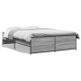 Estructura cama madera ingeniería metal gris Sonoma 135x190 cm de vidaXL, Camas y somieres - Ref: Foro24-3279905, Precio: 138...