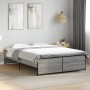 Estructura cama madera ingeniería metal gris Sonoma 135x190 cm de vidaXL, Camas y somieres - Ref: Foro24-3279905, Precio: 138...