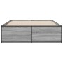 Estructura cama madera ingeniería metal gris Sonoma 135x190 cm de vidaXL, Camas y somieres - Ref: Foro24-3279905, Precio: 138...
