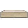Estructura cama madera ingeniería metal roble Sonoma 200x200 cm de vidaXL, Camas y somieres - Ref: Foro24-3279868, Precio: 15...