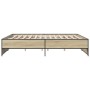 Estructura cama madera ingeniería metal roble Sonoma 200x200 cm de vidaXL, Camas y somieres - Ref: Foro24-3279868, Precio: 15...
