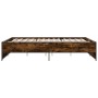 Estructura cama madera ingeniería metal roble ahumado 140x200cm de vidaXL, Camas y somieres - Ref: Foro24-3279889, Precio: 13...