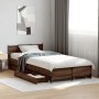 Cama con cajones madera de ingeniería marrón roble 100x200 cm de vidaXL, Camas y somieres - Ref: Foro24-3279966, Precio: 159,...