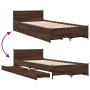 Cama con cajones madera de ingeniería marrón roble 100x200 cm de vidaXL, Camas y somieres - Ref: Foro24-3279966, Precio: 159,...