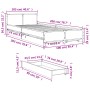Cama con cajones madera de ingeniería marrón roble 100x200 cm de vidaXL, Camas y somieres - Ref: Foro24-3279966, Precio: 159,...