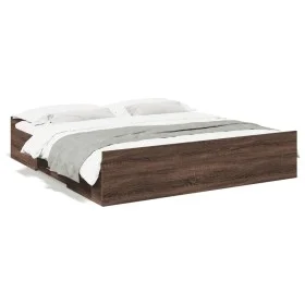 Cama con cajones madera ingeniería marrón roble 200x200 cm de vidaXL, Camas y somieres - Ref: Foro24-3280271, Precio: 173,86 ...