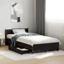 Cama con cajones madera de ingeniería negra 75x190 cm de vidaXL, Camas y somieres - Ref: Foro24-3279972, Precio: 150,03 €, De...