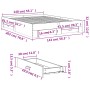 Cama con cajones madera de ingeniería roble ahumado 140x200 cm de vidaXL, Camas y somieres - Ref: Foro24-3280388, Precio: 195...