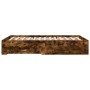 Cama con cajones madera de ingeniería roble ahumado 120x200 cm de vidaXL, Camas y somieres - Ref: Foro24-3280395, Precio: 158...