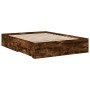 Cama con cajones madera de ingeniería roble ahumado 120x200 cm de vidaXL, Camas y somieres - Ref: Foro24-3280395, Precio: 158...