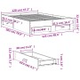 Cama con cajones madera de ingeniería roble ahumado 120x200 cm de vidaXL, Camas y somieres - Ref: Foro24-3280395, Precio: 158...