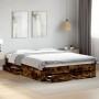 Cama con cajones madera de ingeniería roble ahumado 160x200 cm de vidaXL, Camas y somieres - Ref: Foro24-3280374, Precio: 170...