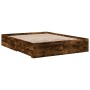 Cama con cajones madera de ingeniería roble ahumado 160x200 cm de vidaXL, Camas y somieres - Ref: Foro24-3280374, Precio: 170...