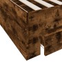 Cama con cajones madera de ingeniería roble ahumado 160x200 cm de vidaXL, Camas y somieres - Ref: Foro24-3280374, Precio: 170...