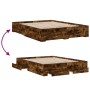 Cama con cajones madera de ingeniería roble ahumado 160x200 cm de vidaXL, Camas y somieres - Ref: Foro24-3280374, Precio: 170...