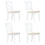 Sillas comedor 4 uds madera maciza caucho blanco y madera claro de vidaXL, Sillas de comedor - Ref: Foro24-247359, Precio: 28...