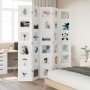 Biombo separador de 5 paneles madera maciza Paulownia blanco de vidaXL, Divisores de ambientes - Ref: Foro24-358696, Precio: ...
