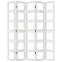 Biombo separador de 5 paneles madera maciza Paulownia blanco de vidaXL, Divisores de ambientes - Ref: Foro24-358696, Precio: ...
