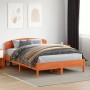Estructura cama con cabecero madera pino marrón cera 160x200 cm de vidaXL, Camas y somieres - Ref: Foro24-3207204, Precio: 20...