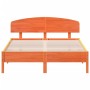 Estructura cama con cabecero madera pino marrón cera 160x200 cm de vidaXL, Camas y somieres - Ref: Foro24-3207204, Precio: 20...