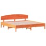 Estructura cama con cabecero madera pino marrón cera 200x200 cm de vidaXL, Camas y somieres - Ref: Foro24-3207196, Precio: 22...