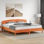Estructura cama con cabecero madera pino marrón cera 200x200 cm de vidaXL, Camas y somieres - Ref: Foro24-3207196, Precio: 22...