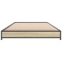 Estructura cama madera ingeniería metal roble Sonoma 100x200 cm de vidaXL, Camas y somieres - Ref: Foro24-845172, Precio: 57,...
