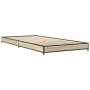 Estructura cama madera ingeniería metal roble Sonoma 100x200 cm de vidaXL, Camas y somieres - Ref: Foro24-845172, Precio: 57,...